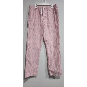 Old Navy Woven PJ FS Candicane Striped M Pants 100% cotton drawstring pink & red